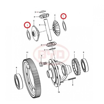 Шайба сферична КПП 5T14 BYD F3/F3R/G3/F3NEW