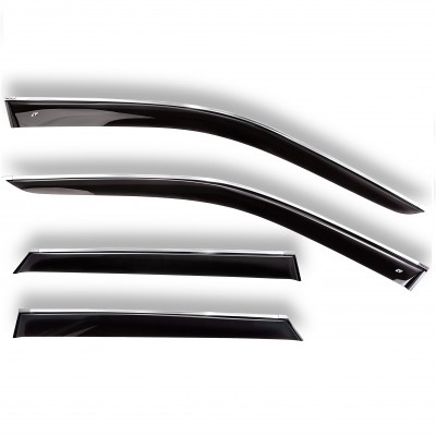 Дефлекторы окон (ветровики) Haval H2 хром